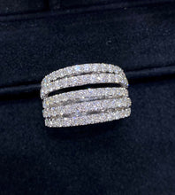 Load image into Gallery viewer, LUOWEND 18K White Gold Real Natural Diamond Ring for Women