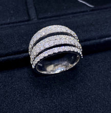Load image into Gallery viewer, LUOWEND 18K White Gold Real Natural Diamond Ring for Women
