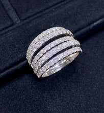 Load image into Gallery viewer, LUOWEND 18K White Gold Real Natural Diamond Ring for Women