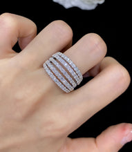 Load image into Gallery viewer, LUOWEND 18K White Gold Real Natural Diamond Ring for Women
