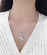 Load image into Gallery viewer, LUOWEND 18K White Gold Real Natural Diamond Pendant Necklace for Women