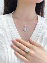 Load image into Gallery viewer, LUOWEND 18K White Gold Real Natural Diamond Pendant Necklace for Women