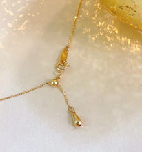 Load image into Gallery viewer, LUOWEND 18K Yellow Gold Natural Aquamarine and Diamond Necklace for Women