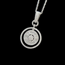 Load image into Gallery viewer, LUOWEND 18K White Gold Real Natural Diamond Pendant Necklace for Women