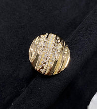 Load image into Gallery viewer, LUOWEND 18K Yellow Gold Real Natural Diamond Ring for Women
