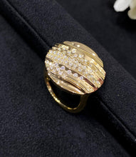 Load image into Gallery viewer, LUOWEND 18K Yellow Gold Real Natural Diamond Ring for Women