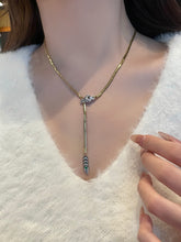 Load image into Gallery viewer, LUOWEND 18K Yellow Gold Natural Emerald Necklace for Women