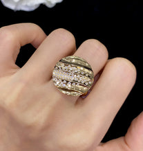 Load image into Gallery viewer, LUOWEND 18K Yellow Gold Real Natural Diamond Ring for Women