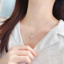Load image into Gallery viewer, LUOWEND 18K White Gold Real Natural Diamond Necklace for Women