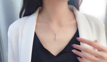 Load image into Gallery viewer, LUOWEND 18K White Gold Real Natural Diamond Necklace for Women