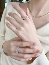 Load image into Gallery viewer, LUOWEND 18K White Gold Natural Diamond Ring for Women