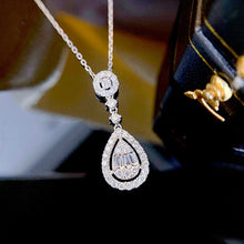 Load image into Gallery viewer, LUOWEND 18K White Gold Real Natural Diamond Necklace for Women
