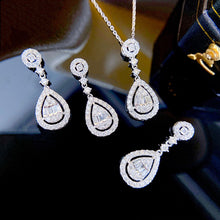 Load image into Gallery viewer, LUOWEND 18K White Gold Real Natural Diamond Necklace for Women