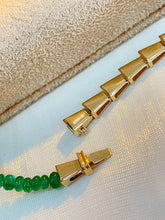 Load image into Gallery viewer, LUOWEND 18K Yellow Gold Natural Emerald Necklace for Women