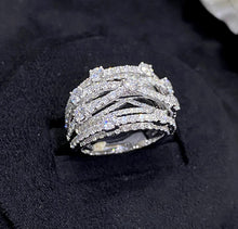 Load image into Gallery viewer, LUOWEND 18K White Gold Real Natural Diamond Ring for Women