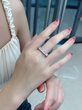 Load image into Gallery viewer, LUOWEND 18K White Gold Natural Diamond Ring for Women