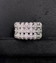 Load image into Gallery viewer, LUOWEND 18K White Gold Real Natural Diamond Ring for Women