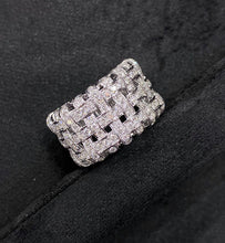 Load image into Gallery viewer, LUOWEND 18K White Gold Real Natural Diamond Ring for Women