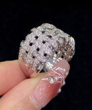 Load image into Gallery viewer, LUOWEND 18K White Gold Real Natural Diamond Ring for Women