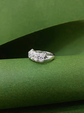 Load image into Gallery viewer, LUOWEND 18K White Gold Natural Diamond Ring for Women