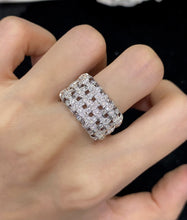 Load image into Gallery viewer, LUOWEND 18K White Gold Real Natural Diamond Ring for Women