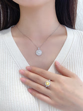 Load image into Gallery viewer, LUOWEND 18K White Gold Real Natural Diamond Pendant Necklace for Women