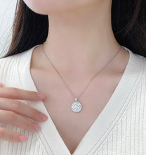 Load image into Gallery viewer, LUOWEND 18K White Gold Real Natural Diamond Pendant Necklace for Women