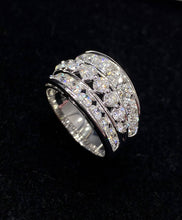 Load image into Gallery viewer, LUOWEND 18K White Gold Real Natural Diamond Ring for Women