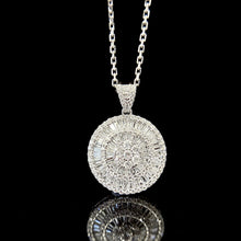 Load image into Gallery viewer, LUOWEND 18K White Gold Real Natural Diamond Pendant Necklace for Women