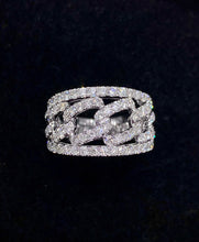 Load image into Gallery viewer, LUOWEND 18K White Gold Real Natural Diamond Ring for Women