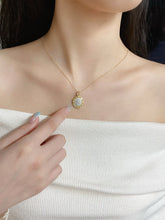 Load image into Gallery viewer, LUOWEND 18K Yellow Gold Natural Diamond Pendant for Women