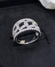 Load image into Gallery viewer, LUOWEND 18K White Gold Real Natural Diamond Ring for Women