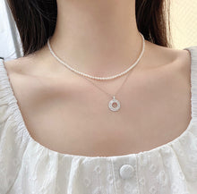 Load image into Gallery viewer, LUOWEND 18K White Gold Real Natural Diamond Pendant Necklace for Women