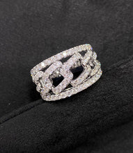Load image into Gallery viewer, LUOWEND 18K White Gold Real Natural Diamond Ring for Women