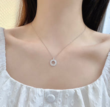 Load image into Gallery viewer, LUOWEND 18K White Gold Real Natural Diamond Pendant Necklace for Women