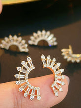 Load image into Gallery viewer, LUOWEND 18K Yellow Gold Real Natural Diamond Stud Earrings for Women