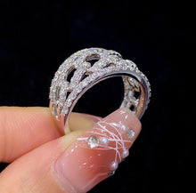 Load image into Gallery viewer, LUOWEND 18K White Gold Real Natural Diamond Ring for Women