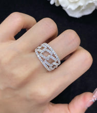 Load image into Gallery viewer, LUOWEND 18K White Gold Real Natural Diamond Ring for Women