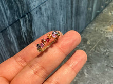 Load image into Gallery viewer, LUOWEND 18K Yellow Gold Natural Color Sapphire Ring for Women