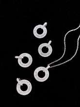 Load image into Gallery viewer, LUOWEND 18K White Gold Real Natural Diamond Pendant Necklace for Women