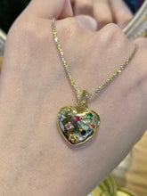 Load image into Gallery viewer, LUOWEND 18K Yellow Gold Natural Color Sapphire Pendant for Women