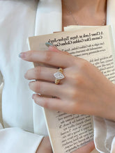 Load image into Gallery viewer, LUOWEND 18K Yellow Gold Natural Diamond Ring for Women