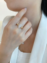 Load image into Gallery viewer, LUOWEND 18K Yellow Gold Natural Diamond Ring for Women
