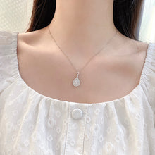 Load image into Gallery viewer, LUOWEND 18K White Gold Real Natural Diamond Pendant Necklace for Women