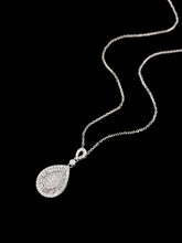 Load image into Gallery viewer, LUOWEND 18K White Gold Real Natural Diamond Pendant Necklace for Women