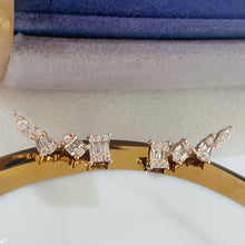 Load image into Gallery viewer, LUOWEND 18K White or Rose Gold Real Natural Diamond Earrings for Women