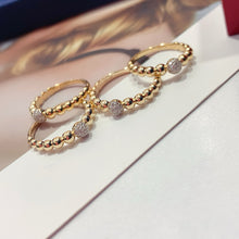 Load image into Gallery viewer, LUOWEND 18K Yellow Gold Natural Diamond Ring for Women