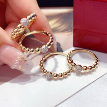 Load image into Gallery viewer, LUOWEND 18K Yellow Gold Natural Diamond Ring for Women