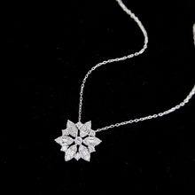 Load image into Gallery viewer, LUOWEND 18K White Gold Real Natural Diamond Pendant Necklace for Women