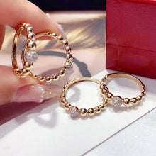 Load image into Gallery viewer, LUOWEND 18K Yellow Gold Natural Diamond Ring for Women